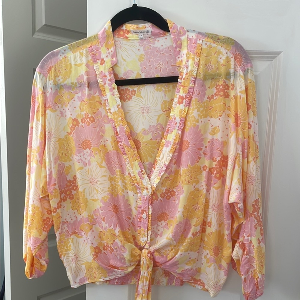 Poupette St Barth Azia Floral Women's Top - Pink, Yellow, White
